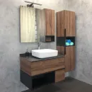 Шкаф пенал подвесной Comforty Штутгарт 40 дуб тёмно коричневый_2