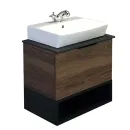 Тумба подвесная Comforty Штутгарт-60 c раковиной Comforty 9111 дуб темно-коричневый_1