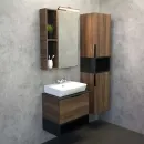 Тумба подвесная Comforty Штутгарт-60 c раковиной Comforty 9111 дуб темно-коричневый_2