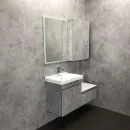 Тумба подвесная Comforty Осло 60 бетон светлый с белой столешницей_3