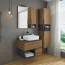 Тумба подвесная Comforty Штутгарт 75 c раковиной T-Y9378 дуб темно коричневый с черной столешницей _2
