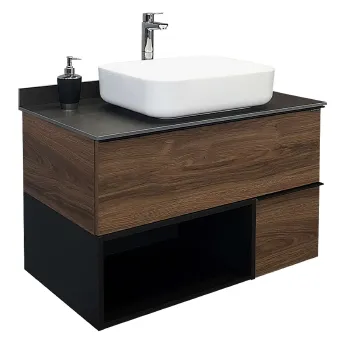 Изображение товара Тумба Comforty Штутгарт 90 с раковиной и черной столешницей Изображение товара Тумба Comforty Штутгарт 90 с раковиной и черной столешницей