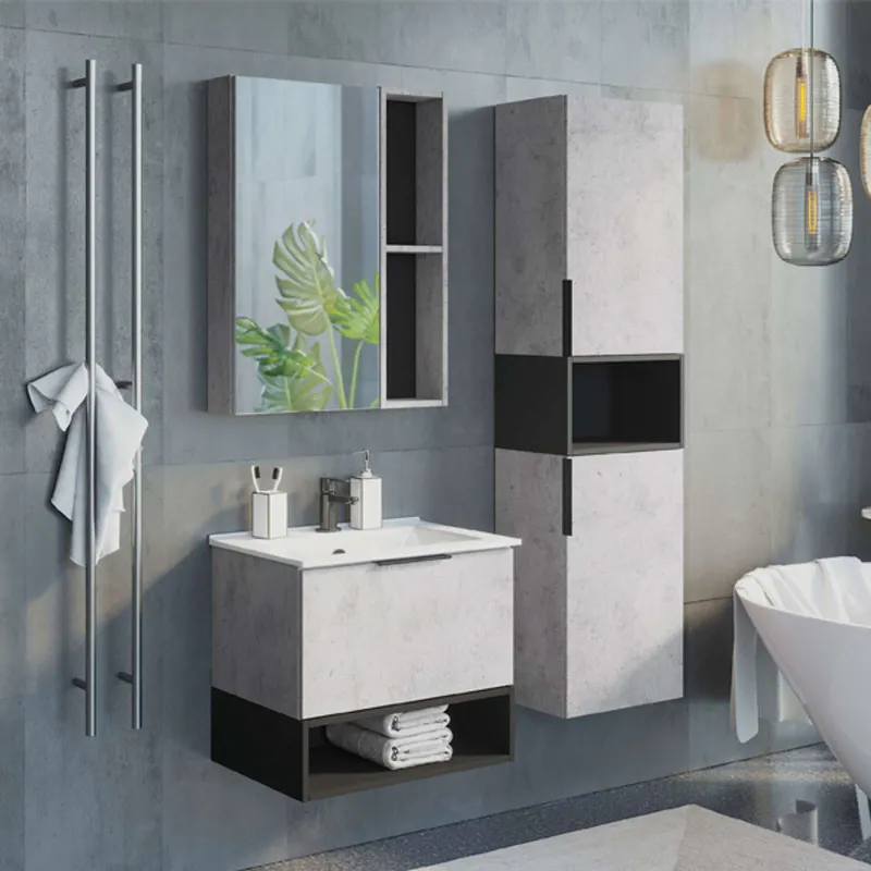 Зеркало шкаф Comforty Франкфурт 60 бетон светлый_1