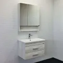 Зеркало шкаф Comforty Никосия 70 дуб белый_1