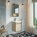 Зеркало шкаф Comforty Вена 45 дуб дымчатый_1