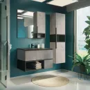 Шкаф пенал подвесной Comforty Франкфурт 40 бетон светлый_2