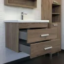 Тумба подвесная Comforty Никосия 70П с раковиной Como 70 дуб темный_4