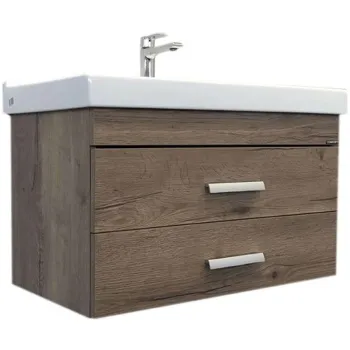 Изображение товара Подвесная тумба Comforty Никосия-80П с раковиной Fest 80 темный дуб Изображение товара Подвесная тумба Comforty Никосия-80П с раковиной Fest 80 темный дуб