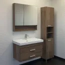 Тумба подвесная Comforty Никосия-80П с раковиной Fest 80 дуб темный_2