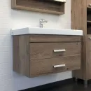 Тумба подвесная Comforty Никосия-80П с раковиной Fest 80 дуб темный_3