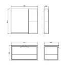 Зеркало шкаф Comforty Бонн 75 графит/дуб дымчатый_3