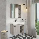 Зеркало шкаф Comforty Вена 70 дуб дымчатый_1