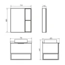 Зеркало шкаф Comforty Порто 75 дуб дымчатый_3