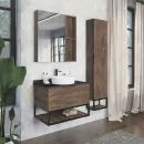 Зеркало шкаф Comforty Порто 75 дуб темно коричневый_1