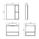 Зеркало шкаф Comforty Порто 75 дуб темно коричневый_3