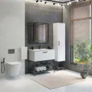 Шкаф пенал напольный Comforty Бредфорд 40 белый/графит_1