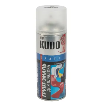 Изображение товара Грунт-эмаль аэрозольная для пластика Kudo белая матовая 0,52л Изображение товара Грунт-эмаль аэрозольная для пластика Kudo белая матовая 0,52л