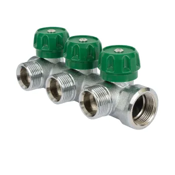 Изображение товара Регулирующий коллектор Stout 3/4" 3 отвода евроконус латунь Изображение товара Регулирующий коллектор Stout 3/4" 3 отвода евроконус латунь