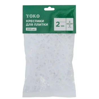 Изображение товара Крестики для кафеля 2 мм Yoko 200 шт - инструменты для укладки плитки Изображение товара Крестики для кафеля 2 мм Yoko 200 шт - инструменты для укладки плитки