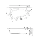 Ванна акриловая Cersanit Joanna 150x95см асимметричная левая_4