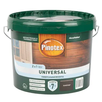 Изображение товара Пропитка Pinotex Universal 2в1 палисандр полуматовая 9л для дерева защитное покрытие Изображение товара Пропитка Pinotex Universal 2в1 палисандр полуматовая 9л для дерева защитное покрытие