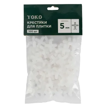 Изображение товара Крестики для кафеля 5 мм 100 шт Yoko - качество и точность укладки Изображение товара Крестики для кафеля 5 мм 100 шт Yoko - качество и точность укладки