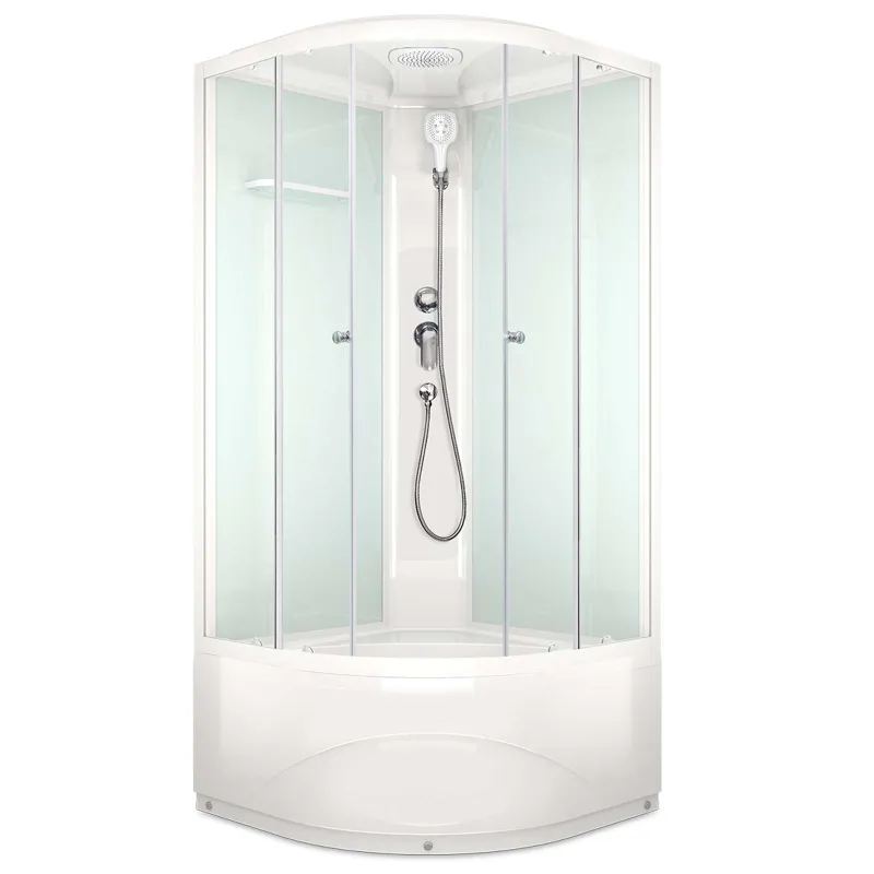 Душевая кабина Domani-spa Delight Slim высокий поддон 100х100см стекло матовое 4мм_1