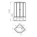 Душевая кабина Domani-Spa Delight Slim 88 высокий поддон 80х80х218 см черные стекла_5