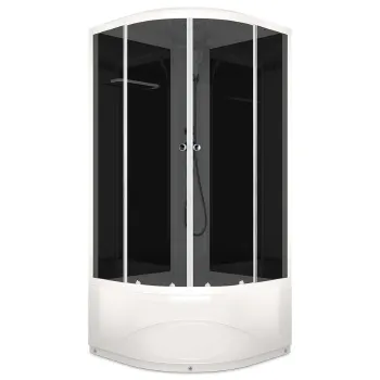 Изображение товара Душевая кабина Domani-Spa Delight Slim 88 высокий поддон угловая черные стекла Изображение товара Душевая кабина Domani-Spa Delight Slim 88 высокий поддон угловая черные стекла