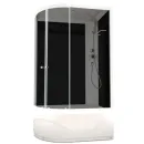 Душевая кабина Domani-Spa Delight Slim 128 R высокий поддон 120х80х218 см черные стекла_1