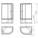 Душевая кабина Domani-Spa Delight Slim 128 R высокий поддон 120х80х218 см черные стекла_4