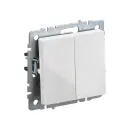 Механизм выключателя двухклавишный Brite белый IP20 IEK_1