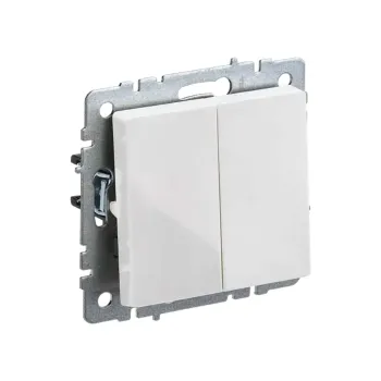 Изображение товара Двухклавишный выключатель IEK Brite встраиваемый белый IP20 Изображение товара Двухклавишный выключатель IEK Brite встраиваемый белый IP20