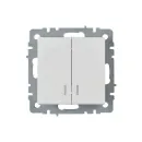 Механизм выключателя двухклавишный с подсветкой Brite белый IP20 IEK_2