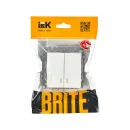 Механизм выключателя двухклавишный с подсветкой Brite белый IP20 IEK_4