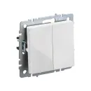 Механизм переключателя проходного двухклавишный Brite белый IP20 IEK_1