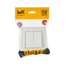 Механизм переключателя проходного двухклавишный Brite белый IP20 IEK_4