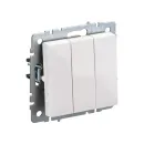Механизм выключателя трехклавишный Brite белый IP20 IEK_1