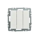 Механизм выключателя трехклавишный Brite белый IP20 IEK_2
