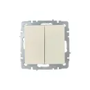 Механизм переключателя проходного двухклавишный Brite бежевый IP20 IEK_2