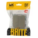 Механизм выключателя двухклавишный Brite шампань IP20 IEK_5