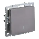 Механизм выключателя одноклавишный с подсветкой Brite сталь IP20 IEK_1