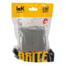 Механизм выключателя двухклавишный Brite сталь IP20 IEK_5