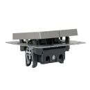 Механизм выключателя двухклавишный Brite сталь IP20 IEK_3