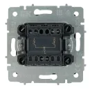 Механизм выключателя двухклавишный Brite сталь IP20 IEK_4