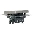 Механизм переключателя проходного двухклавишный Brite сталь IP20 IEK_3