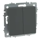 Механизм выключателя двухклавишный Brite графит IP20 IEK_1