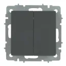 Механизм выключателя двухклавишный Brite графит IP20 IEK_2