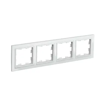 Изображение товара Рамка четырехместная IEK Brite белая IP20 для выключателей и розеток Изображение товара Рамка четырехместная IEK Brite белая IP20 для выключателей и розеток