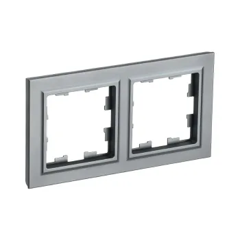 Изображение товара Двухместная рамка IEK Brite из стали IP20 для выключателей и розеток Изображение товара Двухместная рамка IEK Brite из стали IP20 для выключателей и розеток